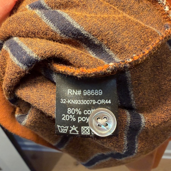 Todd Snyder Velour Polo Shirt – Rust Stripe | Size L - Picture 4 of 4